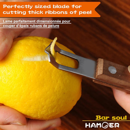 Channel Knife for Cocktails Lemon Twist Tool with a storage box | 2 Pack,Home Bars Bartender Gift,V-Shaped Stainless Steel Blade,Carving Tool for Garnishing,Wooden Handle