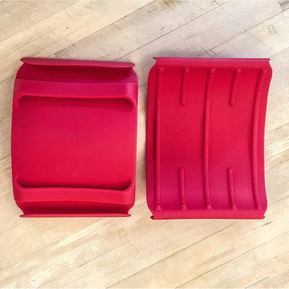 Silicone BBQ & Kitchen Mitt 2-Pack Set (Medium/Large, red)