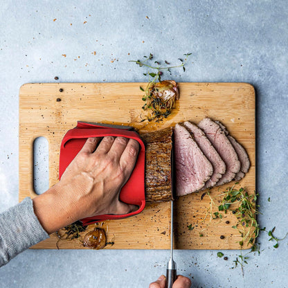 Silicone BBQ & Kitchen Mitt 2-Pack Set (Medium/Large, red)