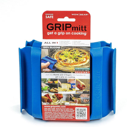 Silicone BBQ & Kitchen Mitt 2-Pack Set (Medium/Large, red)