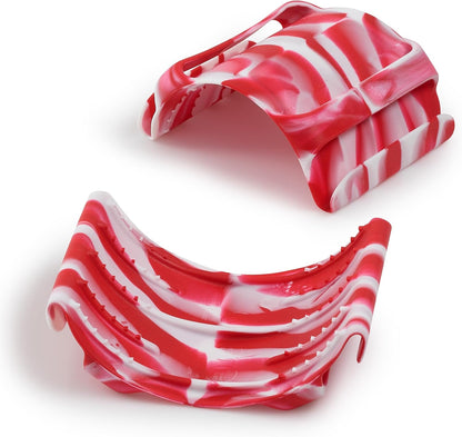 Silicone BBQ & Kitchen Mitt 2-Pack Set (Medium/Large, red)