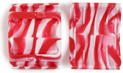Silicone BBQ & Kitchen Mitt 2-Pack Set (Medium/Large, red)