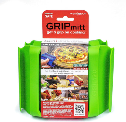 Silicone BBQ & Kitchen Mitt 2-Pack Set (Medium/Large, red)