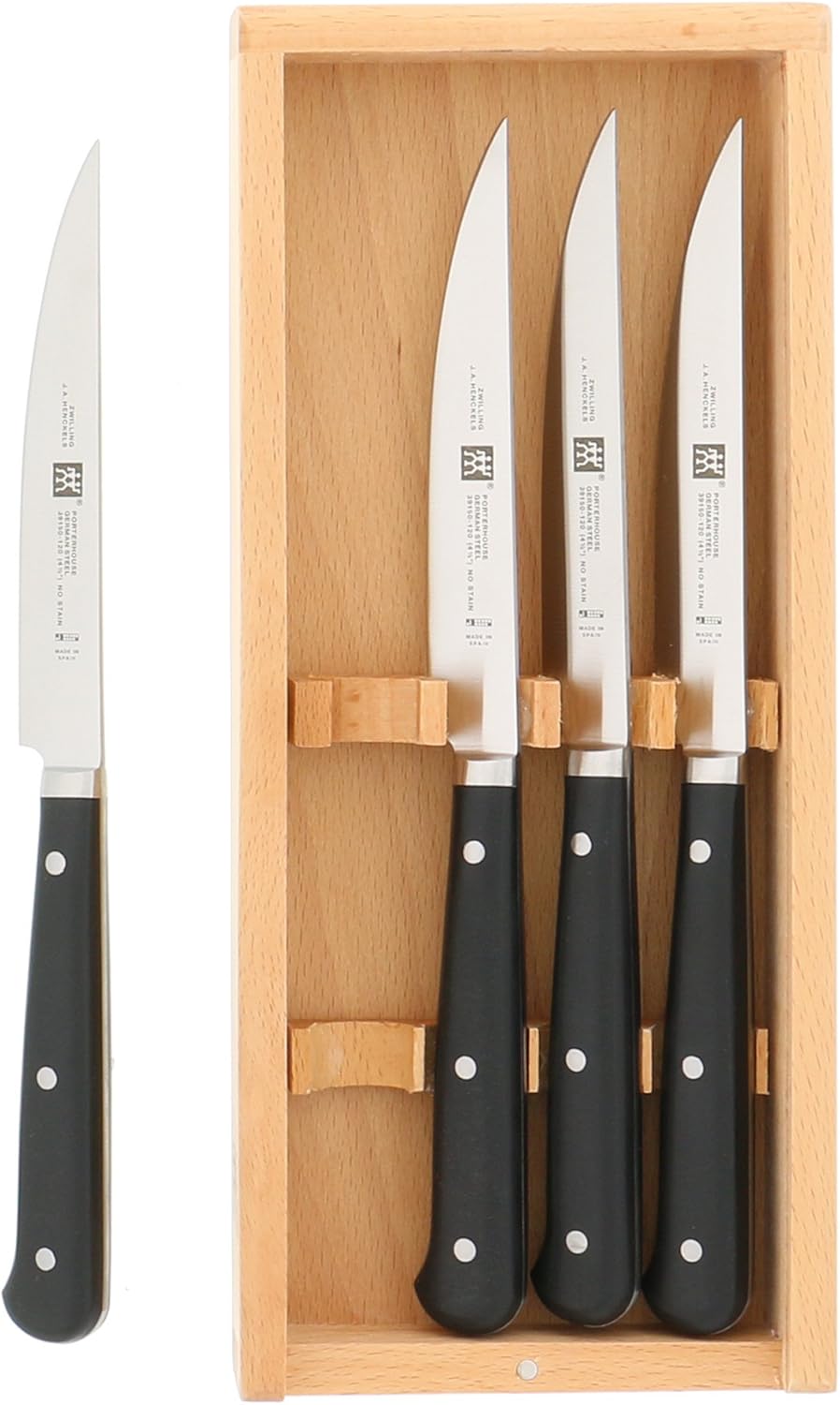 Gourmet 6-Piece Razor-Sharp German Steak Knife Set, Made in Company-Owned German Factory with Special Formula Steel perfected for almost 300 Years, Dishwasher Safe