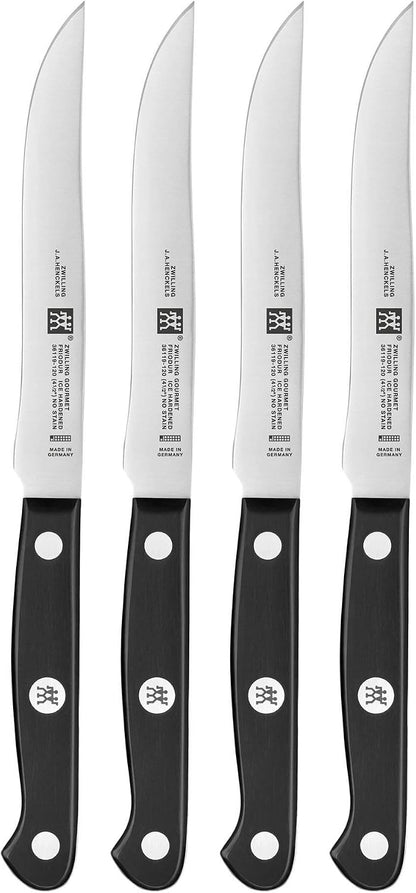 Gourmet 6-Piece Razor-Sharp German Steak Knife Set, Made in Company-Owned German Factory with Special Formula Steel perfected for almost 300 Years, Dishwasher Safe