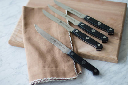 Gourmet 6-Piece Razor-Sharp German Steak Knife Set, Made in Company-Owned German Factory with Special Formula Steel perfected for almost 300 Years, Dishwasher Safe