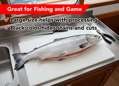 Extra Large 30 x 18 Inch Cutting Board for Meats, Game and Fish – 1/2 Inch Thick HDPP Plastic for Food Service, 10 pounds