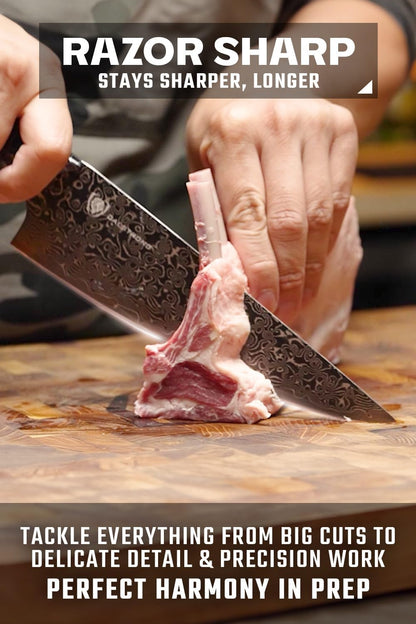 8" Chef Knife - AUS-12V Steel 66+ HRC