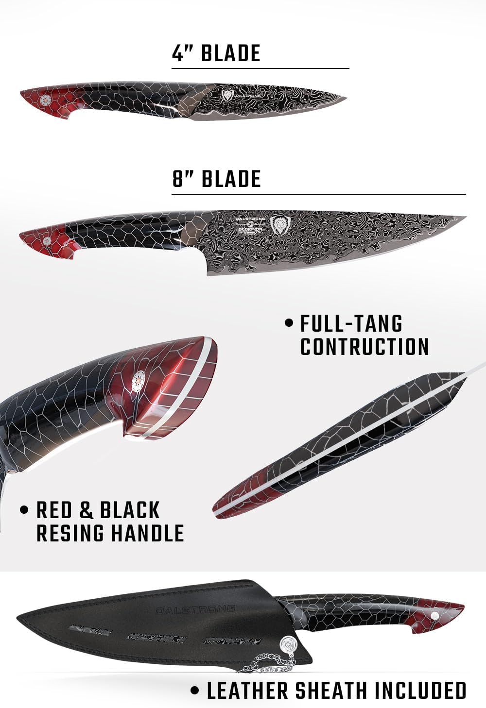 8" Chef Knife - AUS-12V Steel 66+ HRC
