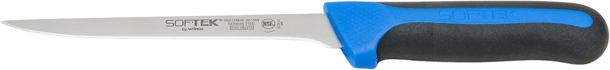 6" Red Plastic Boning Knife, Narrow Handle