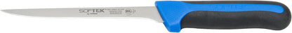 6" Red Plastic Boning Knife, Narrow Handle