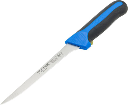 6" Red Plastic Boning Knife, Narrow Handle