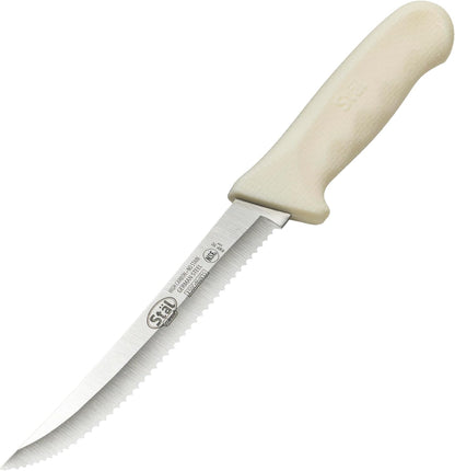 6" Red Plastic Boning Knife, Narrow Handle