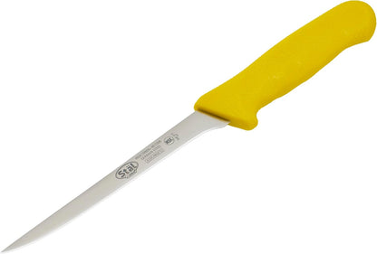 6" Red Plastic Boning Knife, Narrow Handle