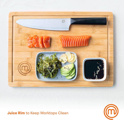 Bamboo Cutting Boards for Kitchen, Wooden Cutting Board Set of 3, Natural, Organic & Food Safe Surface, Reversible Large, Medium & Small Wooden Chopping Boards with Juice Grooves