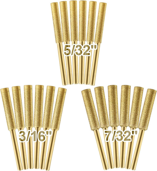 18pcs High Hardness Titanium Plated Chainsaw Sharpener Bits for Chain