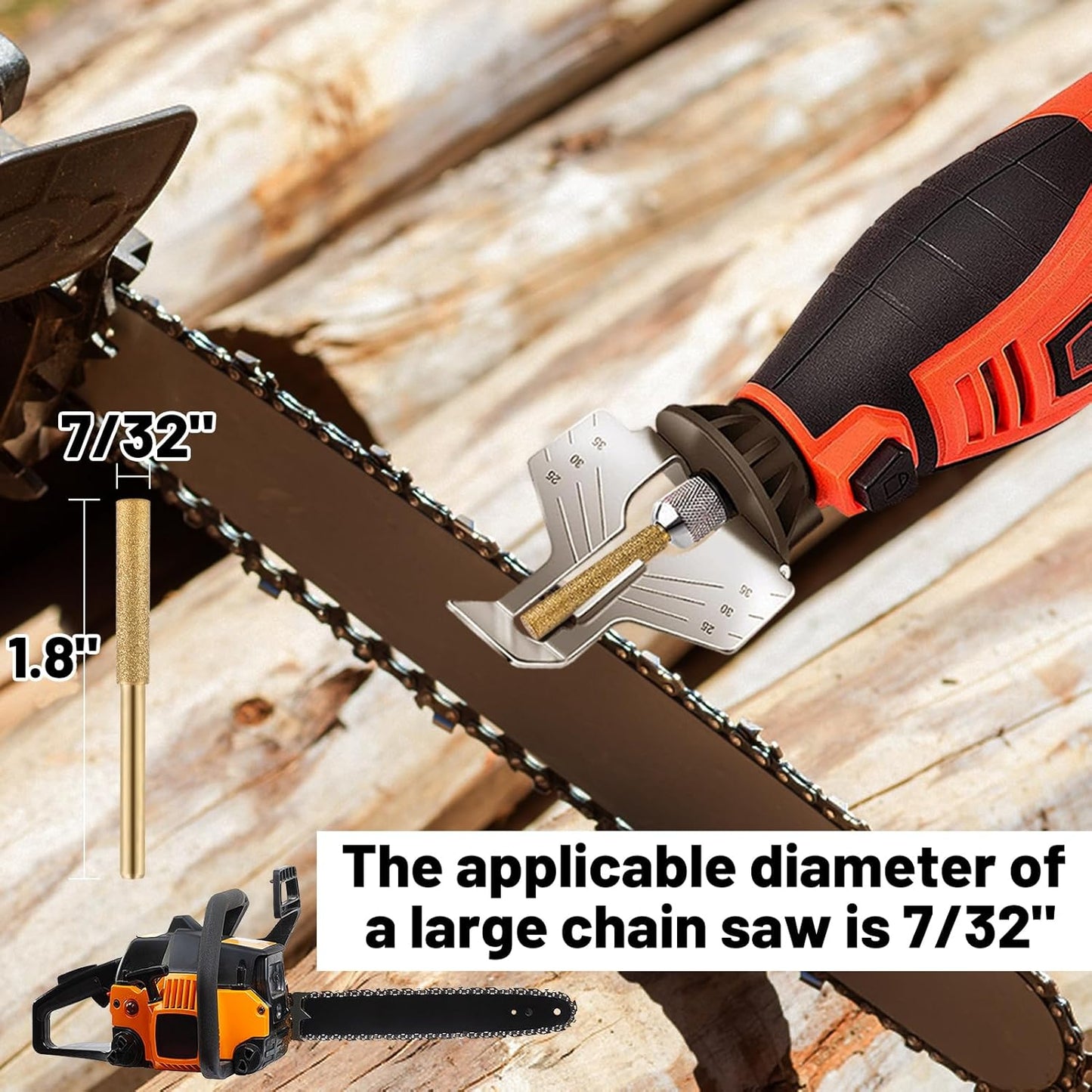 18pcs High Hardness Titanium Plated Chainsaw Sharpener Bits for Chain