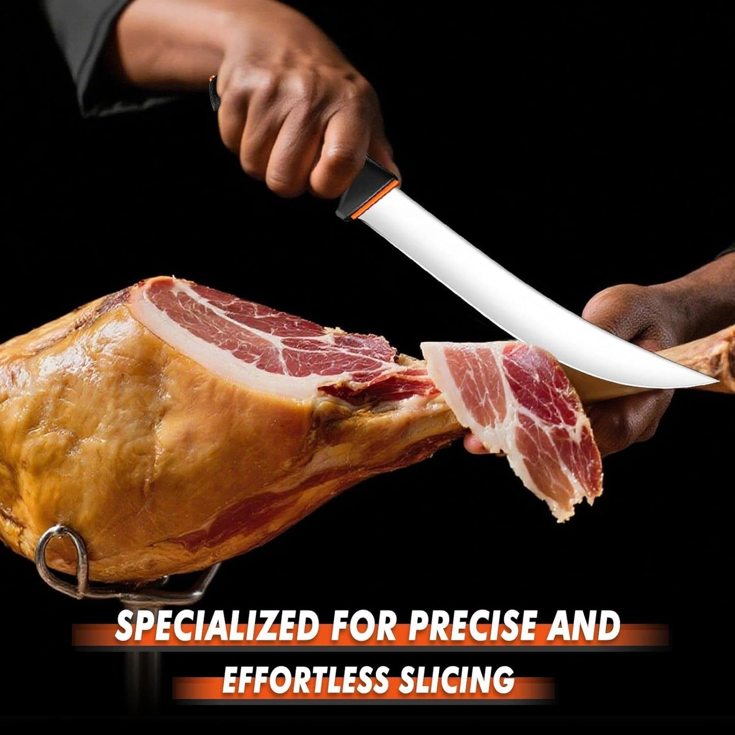Slicing Knife 9.5 Inch - Brisket Knife with Non-Slip Softgrip | High Carbon Stainless Steel, Ergonomic Non-slip Rubber Handle, Gift Box, Anti-fouling, Easy to Clean