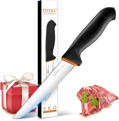 Slicing Knife 9.5 Inch - Brisket Knife with Non-Slip Softgrip | High Carbon Stainless Steel, Ergonomic Non-slip Rubber Handle, Gift Box, Anti-fouling, Easy to Clean
