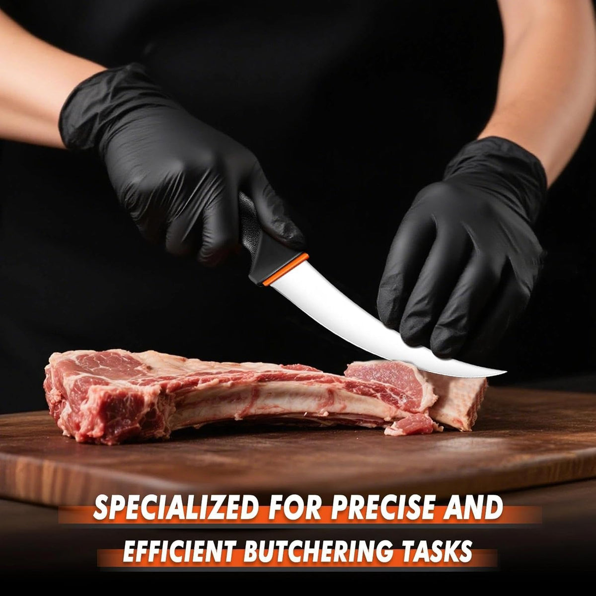 Slicing Knife 9.5 Inch - Brisket Knife with Non-Slip Softgrip | High Carbon Stainless Steel, Ergonomic Non-slip Rubber Handle, Gift Box, Anti-fouling, Easy to Clean