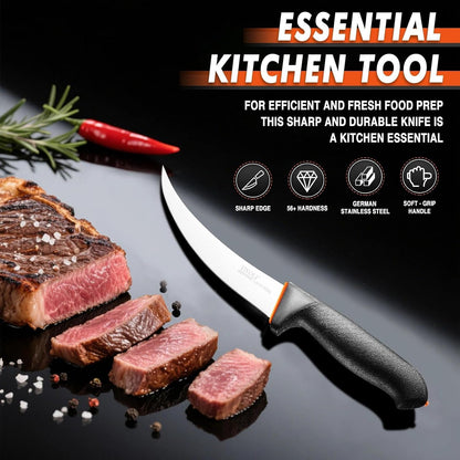 Slicing Knife 9.5 Inch - Brisket Knife with Non-Slip Softgrip | High Carbon Stainless Steel, Ergonomic Non-slip Rubber Handle, Gift Box, Anti-fouling, Easy to Clean