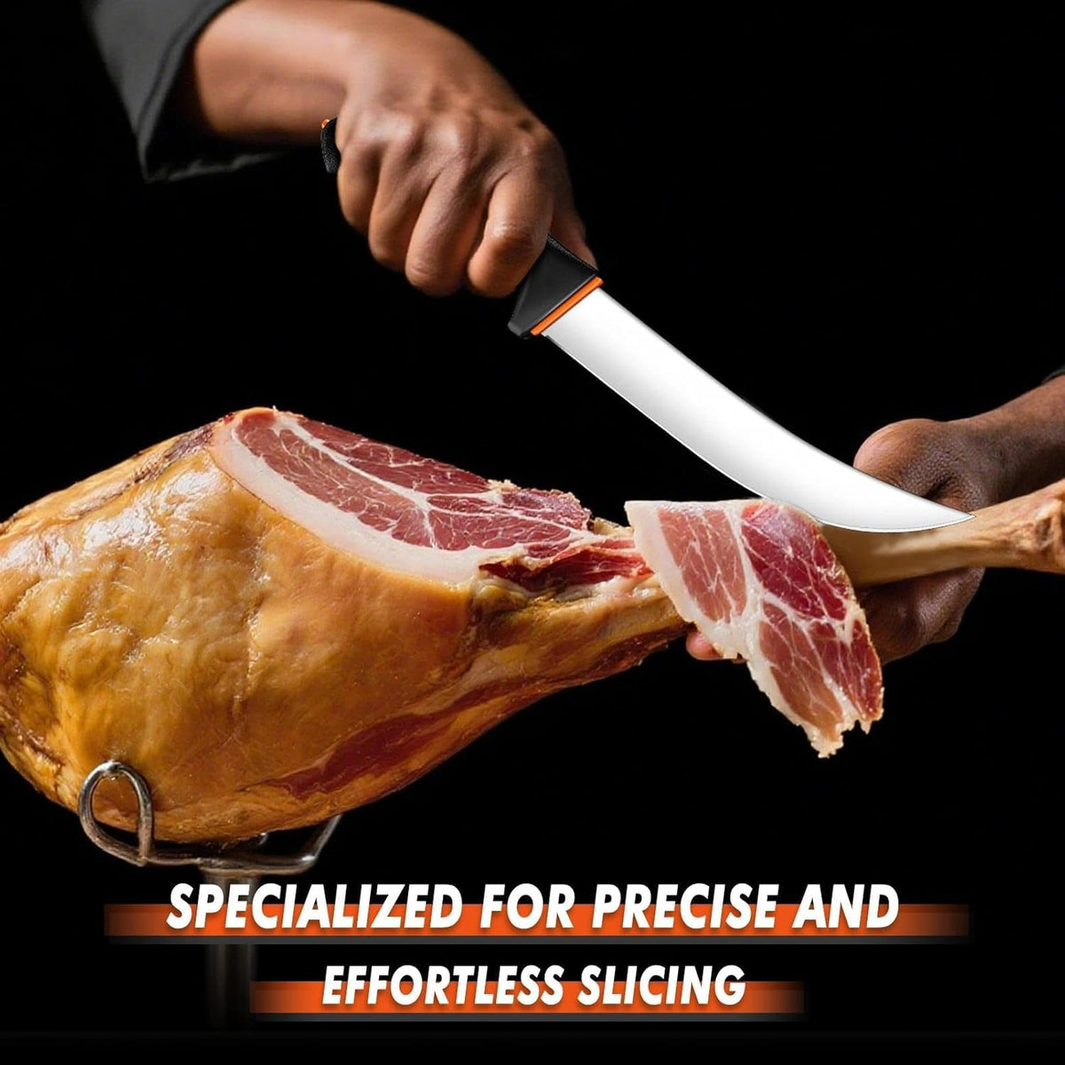 Slicing Knife 9.5 Inch - Brisket Knife with Non-Slip Softgrip | High Carbon Stainless Steel, Ergonomic Non-slip Rubber Handle, Gift Box, Anti-fouling, Easy to Clean