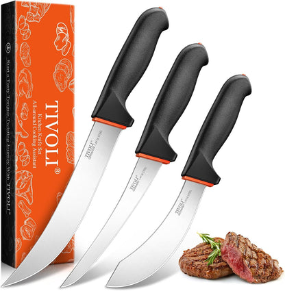 Slicing Knife 9.5 Inch - Brisket Knife with Non-Slip Softgrip | High Carbon Stainless Steel, Ergonomic Non-slip Rubber Handle, Gift Box, Anti-fouling, Easy to Clean