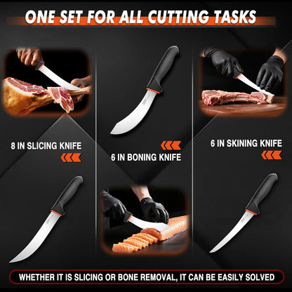 Slicing Knife 9.5 Inch - Brisket Knife with Non-Slip Softgrip | High Carbon Stainless Steel, Ergonomic Non-slip Rubber Handle, Gift Box, Anti-fouling, Easy to Clean
