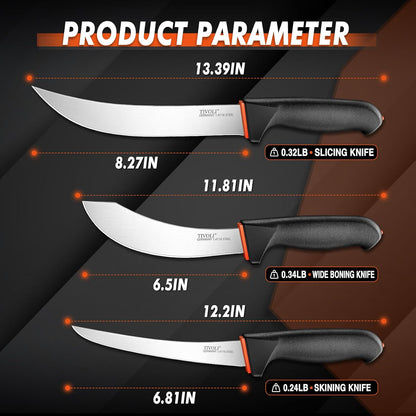 Slicing Knife 9.5 Inch - Brisket Knife with Non-Slip Softgrip | High Carbon Stainless Steel, Ergonomic Non-slip Rubber Handle, Gift Box, Anti-fouling, Easy to Clean