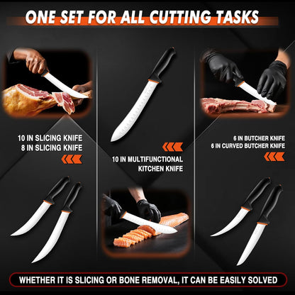 Slicing Knife 9.5 Inch - Brisket Knife with Non-Slip Softgrip | High Carbon Stainless Steel, Ergonomic Non-slip Rubber Handle, Gift Box, Anti-fouling, Easy to Clean