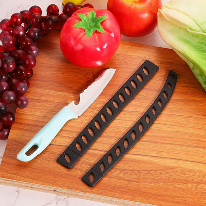 24Pcs Blade Edge Guards Knife Protector, 202x23.5x4.3mm Plastic Blade Edge Cover Sleeves Universal Knife Covers Knife Sheath for Kitchen, Black