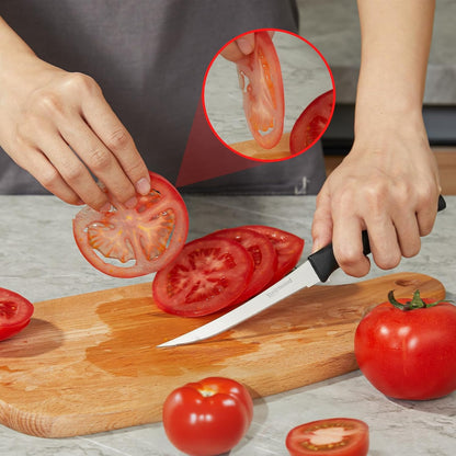 Tomato Knife 3rd Gen 2-Pack, Serrated Stainless Steel Blade, Ergonomic Handle, Precise Cuts for Tomatoes/Fruits/Veggies (White)