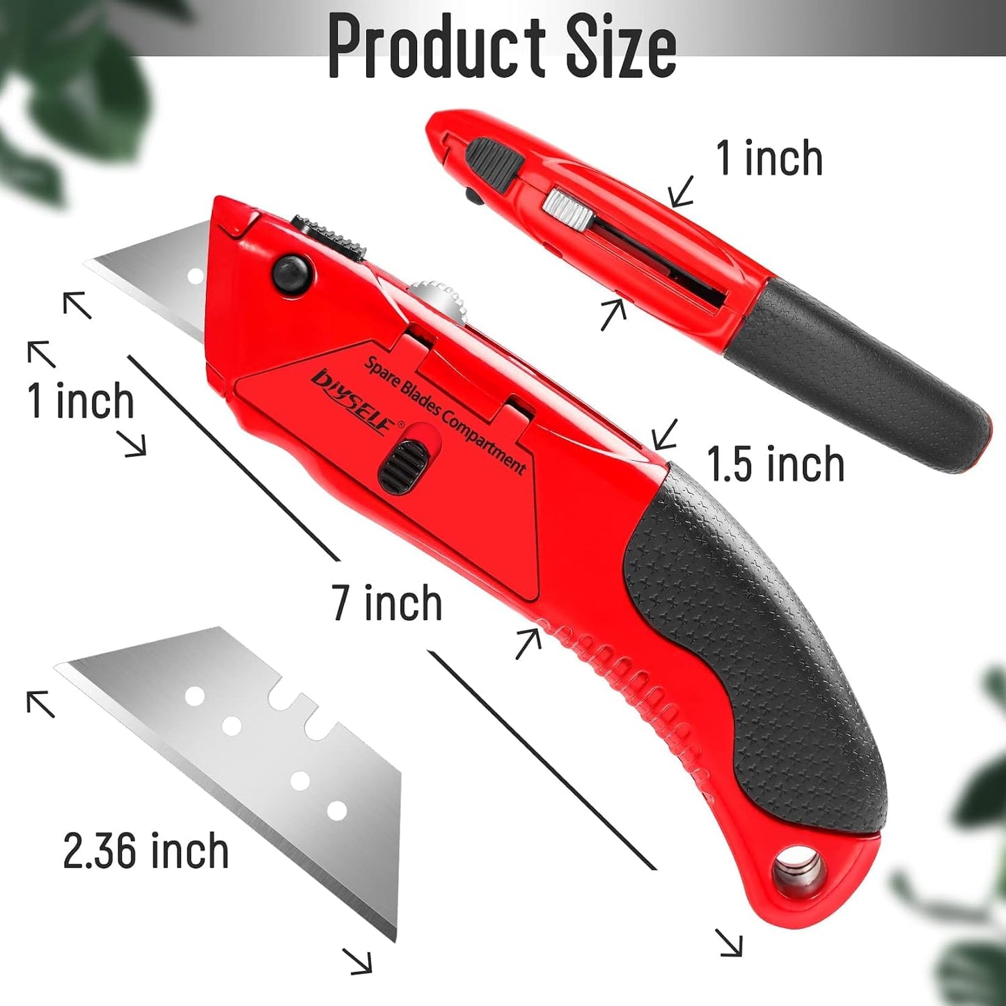 1 Pack Utility Knife Box Cutter Heavy Duty with 4 Pcs Sharp Blades | Box Cutter Retractable for Cutting Cartons, Cardboard, Boxes, Carpet, Razor Knife, Storage Space in Handle