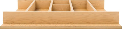 Natural Maple Right Size Utensil Insert Home Storage Kitchen Organizer 7 Compartment Drawer Accessory, 19-1/4" x 19-1/2", 4WUT-24SH-1