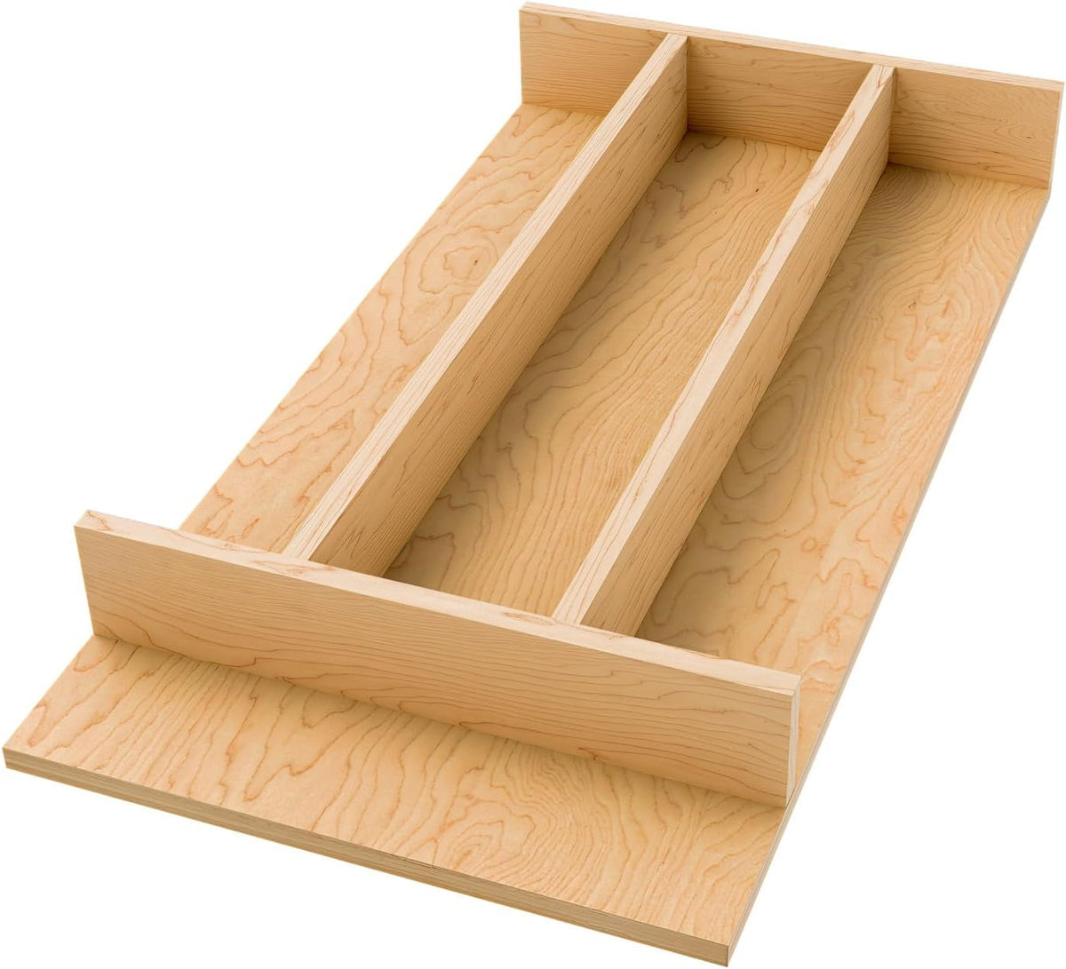 Natural Maple Right Size Utensil Insert Home Storage Kitchen Organizer 7 Compartment Drawer Accessory, 19-1/4" x 19-1/2", 4WUT-24SH-1