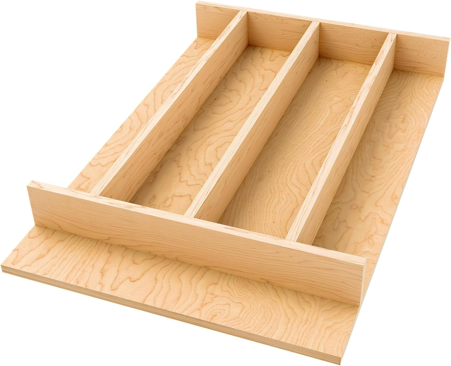 Natural Maple Right Size Utensil Insert Home Storage Kitchen Organizer 7 Compartment Drawer Accessory, 19-1/4" x 19-1/2", 4WUT-24SH-1
