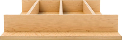 Natural Maple Right Size Utensil Insert Home Storage Kitchen Organizer 7 Compartment Drawer Accessory, 19-1/4" x 19-1/2", 4WUT-24SH-1