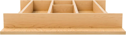 Natural Maple Right Size Utensil Insert Home Storage Kitchen Organizer 7 Compartment Drawer Accessory, 19-1/4" x 19-1/2", 4WUT-24SH-1