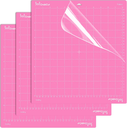 Cutting Mats for Cricut Maker 4/Explore 4/Maker 3/Explore 3/Explore Air 2 12x12 Inch 3Pack Pink FabricGrip Durable Long Lasting Ultra Strong Stickness Replacement Cut Mat for Cricut/Siser Juliet Romeo
