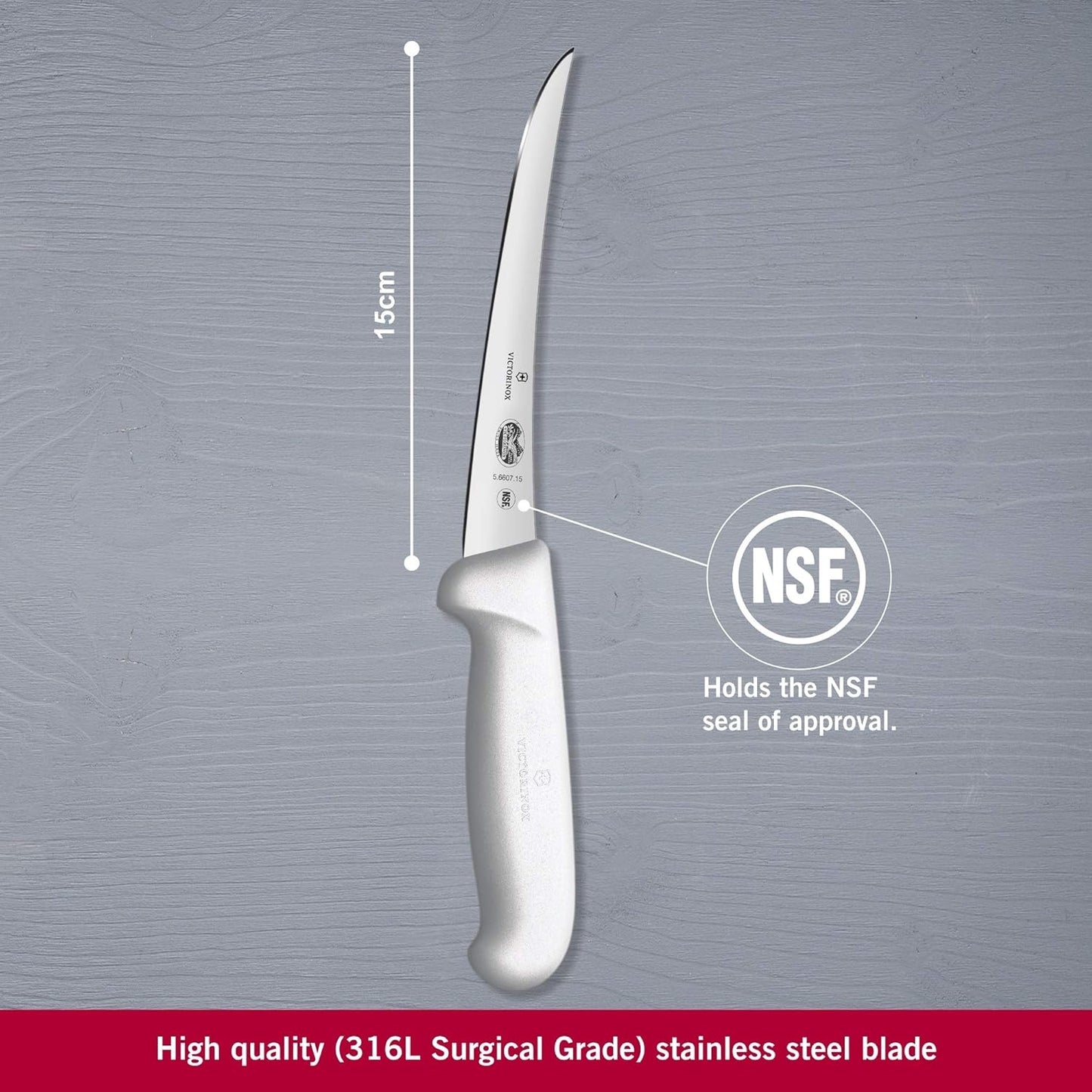 Cutlery 6-Inch Semi-Stiff Boning Knife, Curved Blade, White Fibrox Handle
