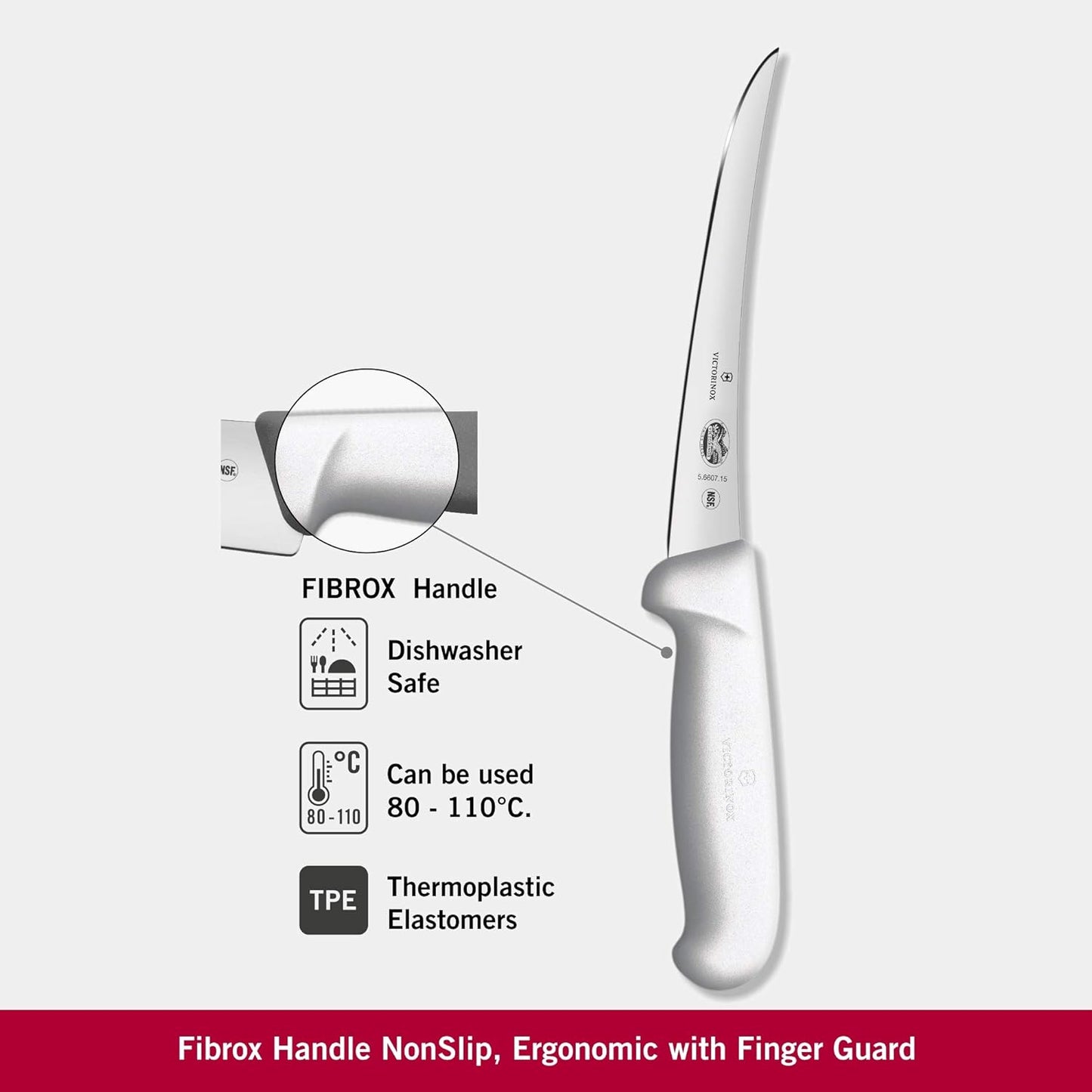 Cutlery 6-Inch Semi-Stiff Boning Knife, Curved Blade, White Fibrox Handle