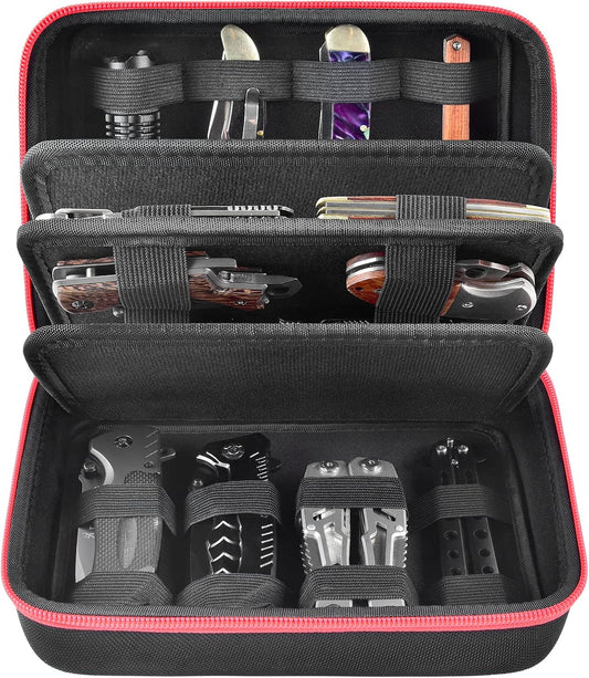 ANKHOH Knife Display Case, 24+ Folding Knife Collection Storage Organizer Holder, Protector Box for Tactical/Hunting/Edc/Survival/Outdoor, Bag Only