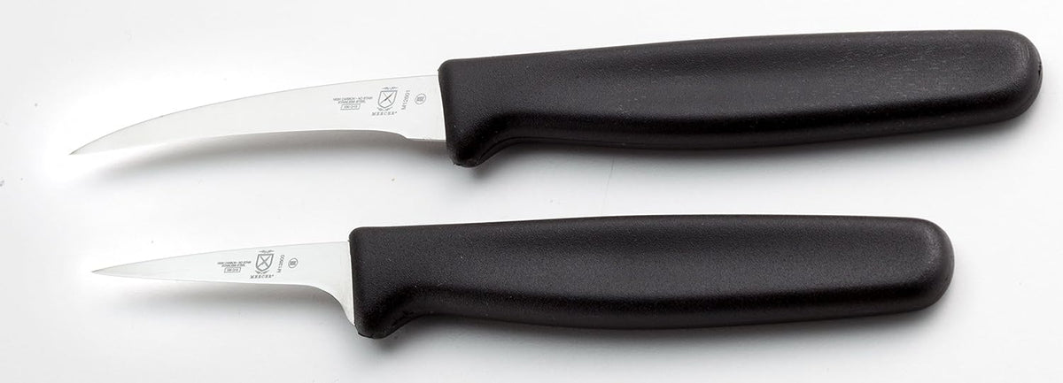 Thai Fruit Carving Knife Set, 2 Inch & 2.5 Inch, Black Handles
