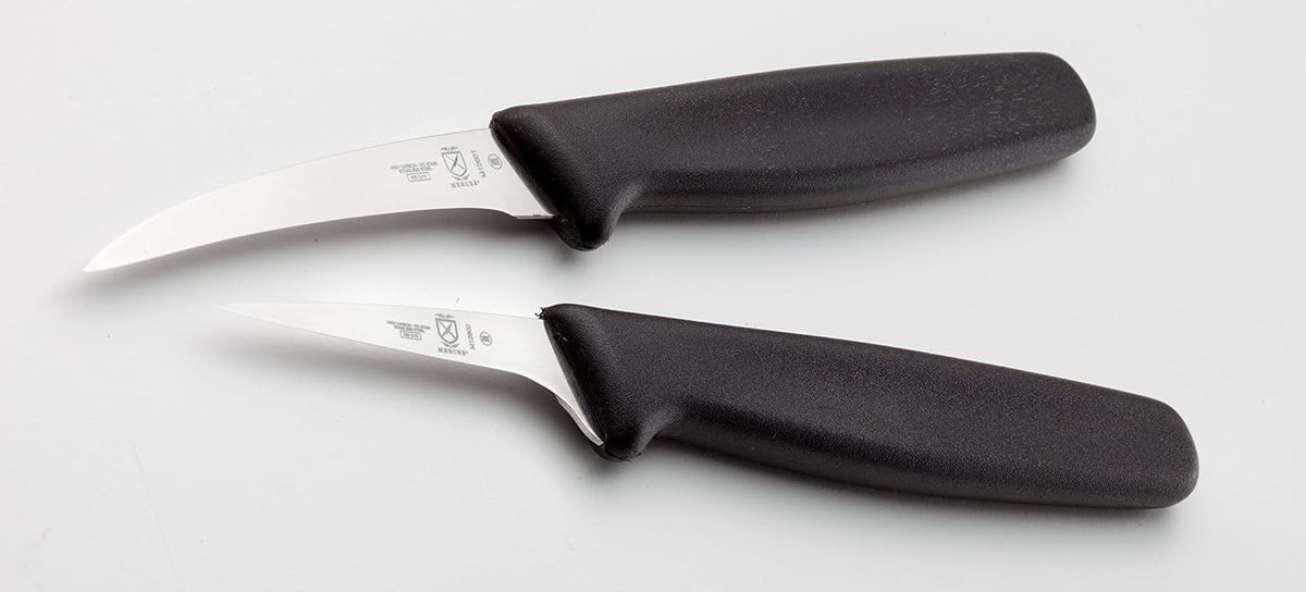 Thai Fruit Carving Knife Set, 2 Inch & 2.5 Inch, Black Handles