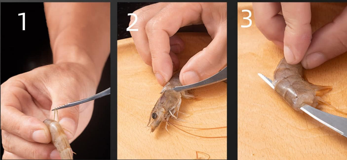 Fish Scale Knife Cut Scrape Dig 3-in-1Tool, Stainless Steel Peelers Scraping Boning Filleting Stainless Steel Shrimp Whisker Peeler Tool, 5 in 1 Multifunctional Shrimp Line Fish Maw Knife 2Pack