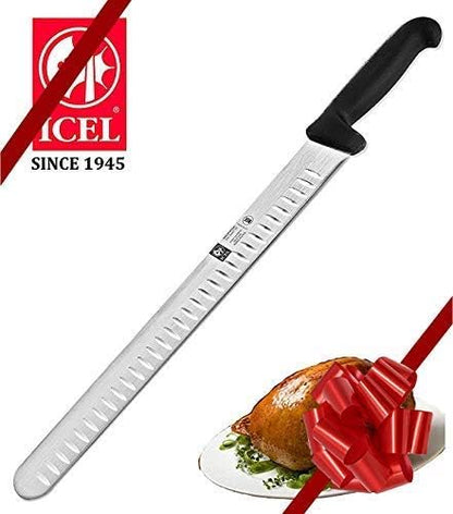 12-inch Blade Granton Edge, Turkey, Salmon, ham Slicer, Meat Slicing Knife. NSF Approved, Best Knife to Slice Large Roast and Whole Turkey.