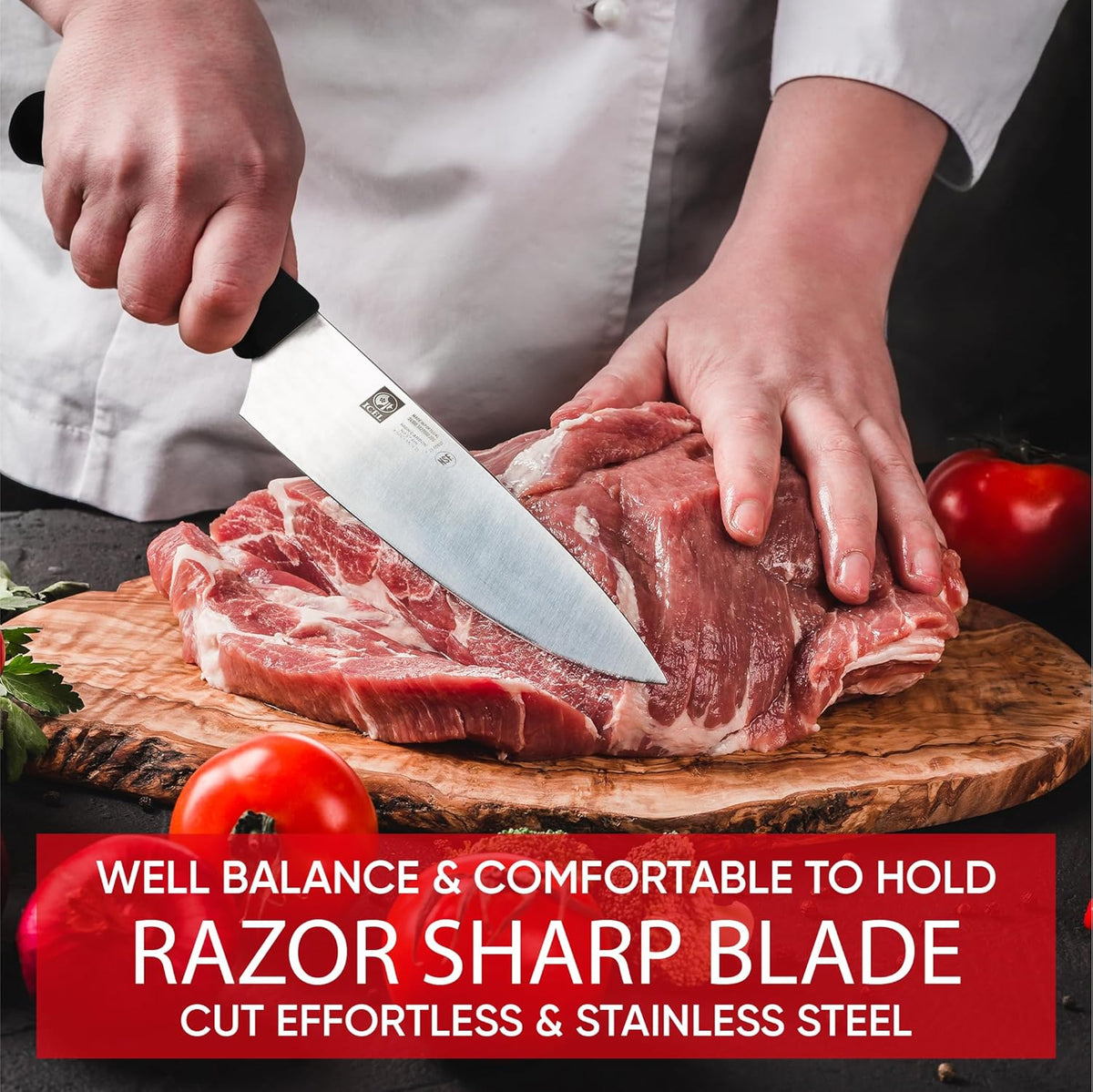 12-inch Blade Granton Edge, Turkey, Salmon, ham Slicer, Meat Slicing Knife. NSF Approved, Best Knife to Slice Large Roast and Whole Turkey.