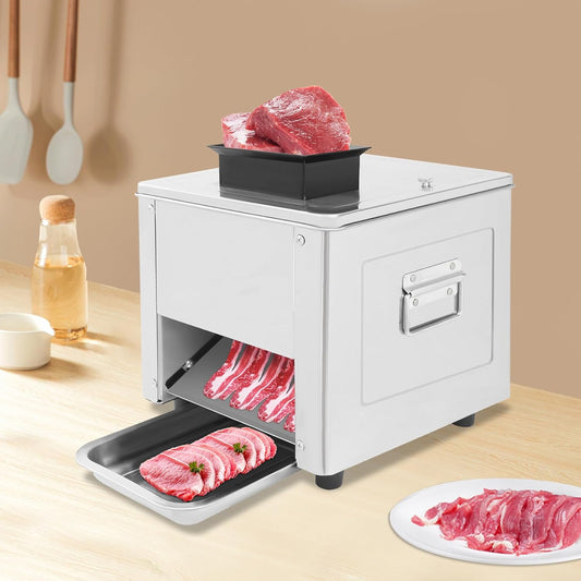 Meat Cutter Machine 850W Electric Meat Slicer Shredder 330 lbs/h for Soft Vegetables Boneless Pork Chicken Fish Commercial Home Food Slicer Shredded Cutting Machine (5mm/0.2'')
