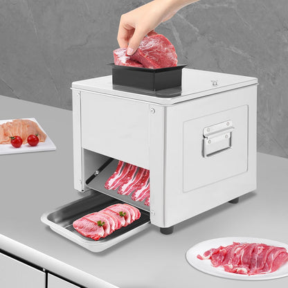Meat Cutter Machine 850W Electric Meat Slicer Shredder 330 lbs/h for Soft Vegetables Boneless Pork Chicken Fish Commercial Home Food Slicer Shredded Cutting Machine (5mm/0.2'')