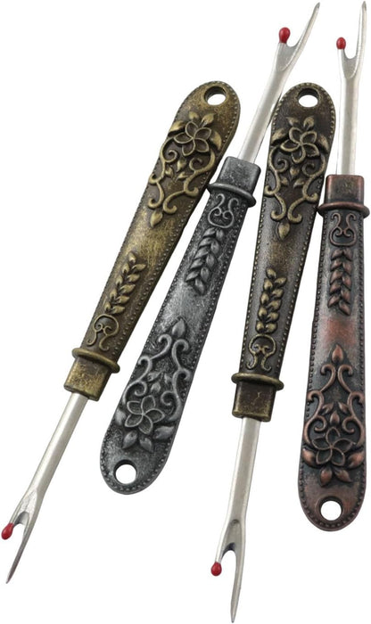 4pcs Vintage Mini Thread Remover Embroidery Handmade Clothes Cutter Tool Cross Stitch Pick Thread Cutter Sewing Thread Remover Knife Metal Sewing Seam Ripper